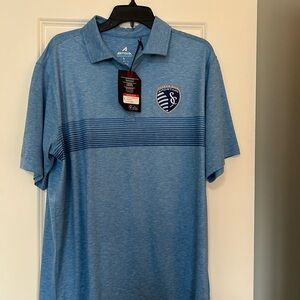 Antigua Light Blue Polo with Logo